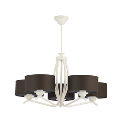 Klasyczna Lampa wisząca KASZMIR wys. 64cm 5xE27 15W IP20 | Biały mat