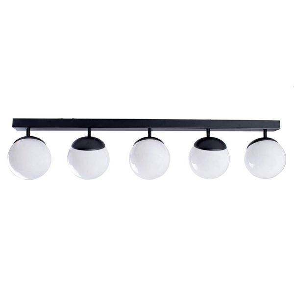 Lampa sufitowa nowoczesna szklana kula listwa SFERA V czarny/biały szer. 100cm