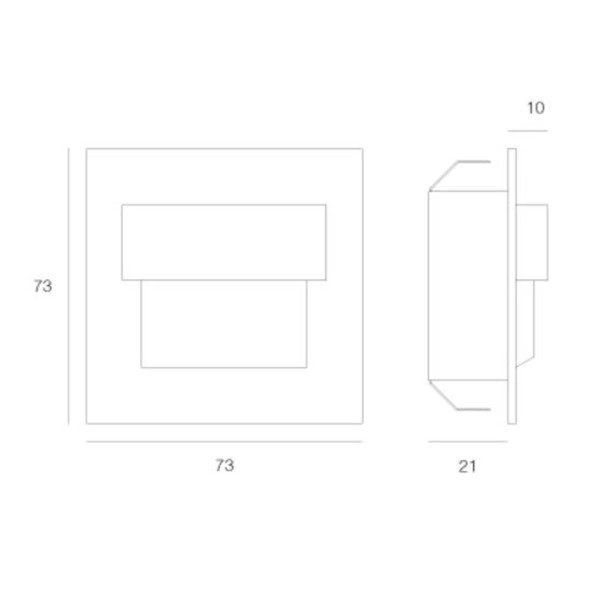 Oprawa schodowa TANGO CZARNY mat / CIEPŁA 3K 10V do puszki 60mm