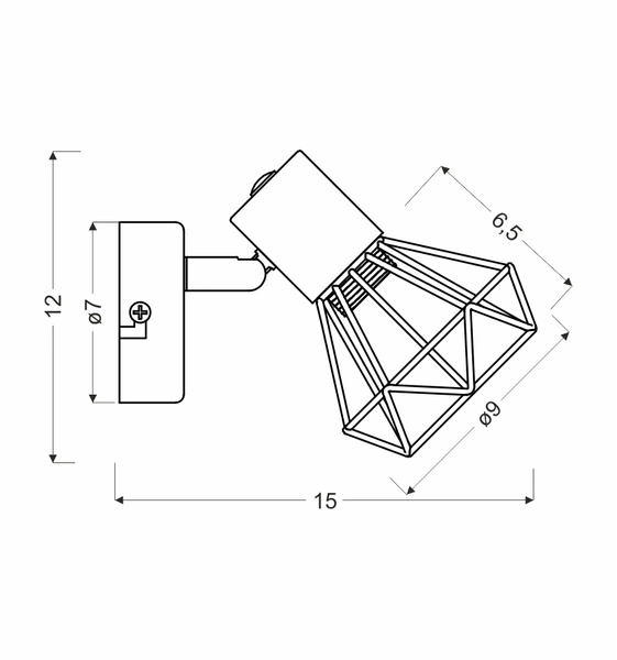 Kinkiet VERVE 91-60969 matowy szary 1xE14
