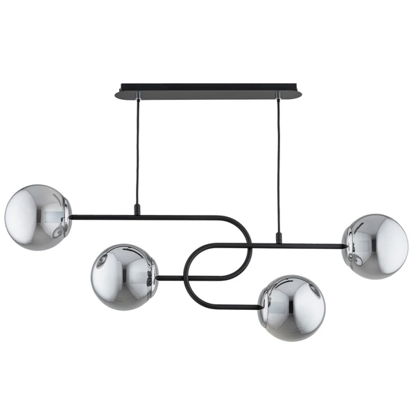 Lampa sufitowa ALFA NARI CZARNA & CHROM 4xE14 85cm | 63332