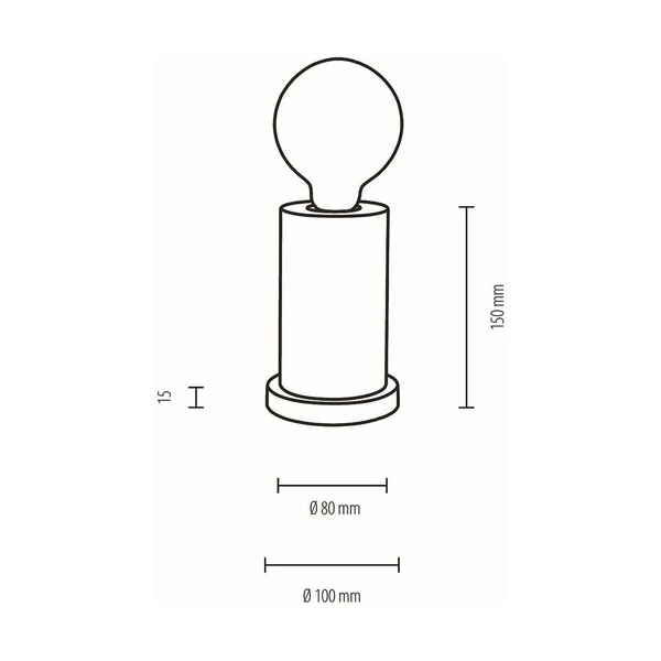 Tasse Lampa Stołowa 1xE27 Max.25W Dąb Olejowany/Czarny 7391174