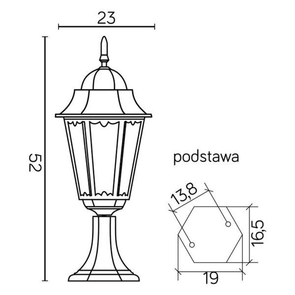 Lampa zewnętrzna kinkiet Retro Classic II K 4011/1 H | czarny