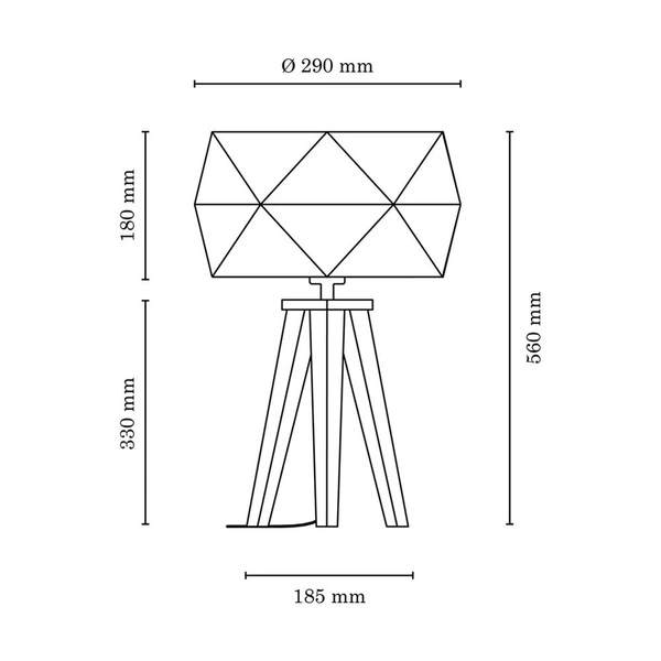 Lampa stołowa Finja 1xE27 maks. 60W Dąb olejowany/Antracytowy kabel z tkaniny/Klosz z brązowej tkaniny 6833174
