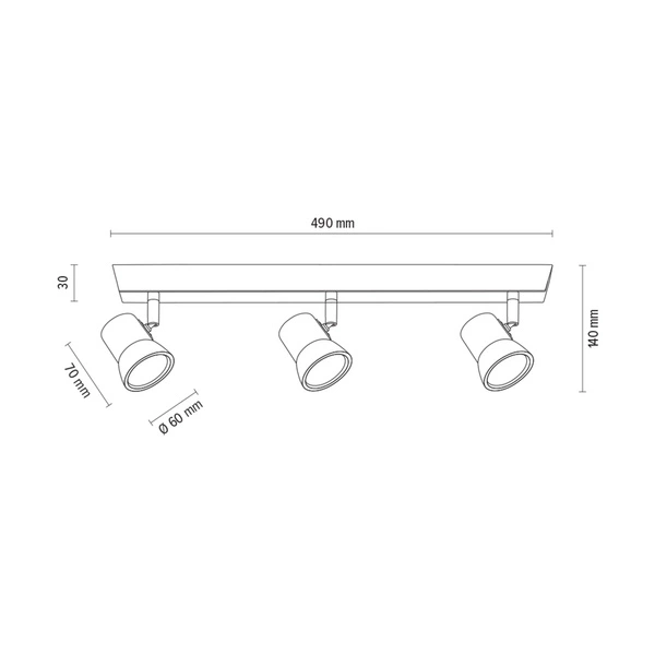 Lampa sufitowa Venla w zestawie 3xLED GU10 5W Drewno Brzozowe 2434360