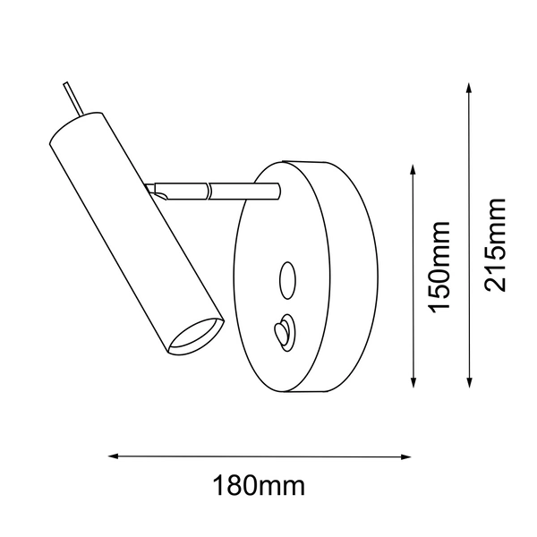 Kinkiet Amos - Mosiądz polerowany-czarny 8905 Antigo