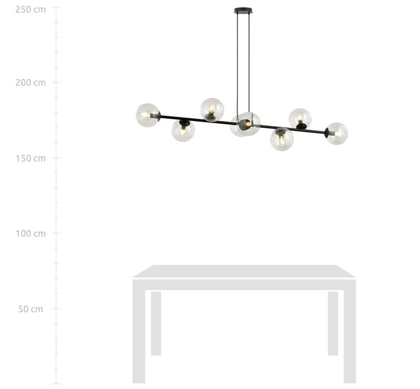 Lampa wisząca Emibig ROSSI 8 BL TRANSPARENT 874/8