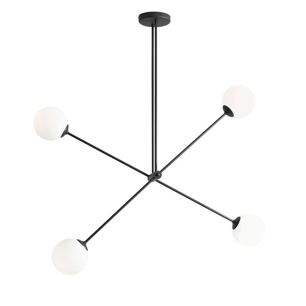 Aldex Lampa sufitowa OHIO 4, 1081PL_L1, czarna z białymi kloszami, 4x40W E14