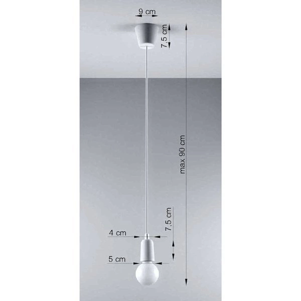 Lampa Wisząca DIEGO, PCV Biała, E27 60W, SL.0569