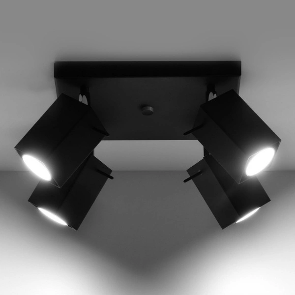 Designerska Plafon lampa MERIDA 4 SL.0102 Czarna 4xGU10