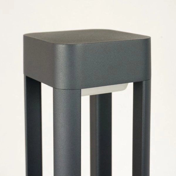 Słupek oświetleniowy zewnętrzny 80cm FAN KWADRAT FKW-800 | ciemny popiel