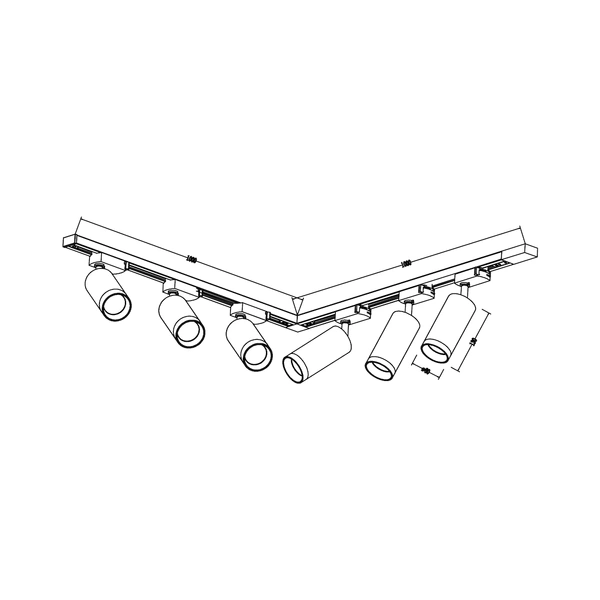 Zestaw Oprawa Mica Track Biały + Chrom 6xGU10 2m