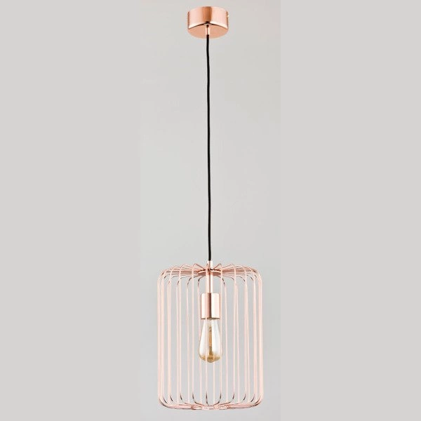 Druciana lampa kratka LENKA COPPER miedź śr. 27cm