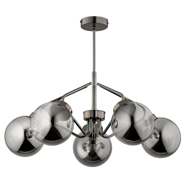 Lampa sufitowa ALFA BARSUM CZARNY CHROM 5xE14 58cm | 63180