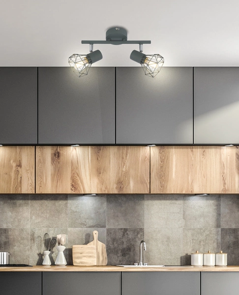 Lampa sufitowa VERVE listwa 92-60976 matowy szary 2xE14