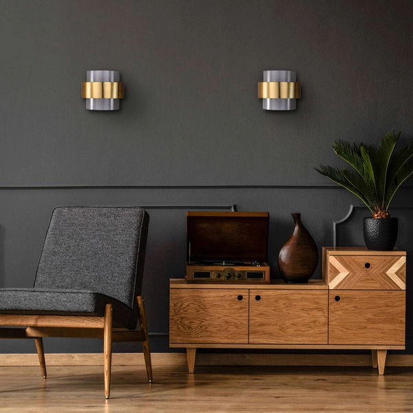 Kinkiet Miele, dymiony/złoty, 1x40W G9