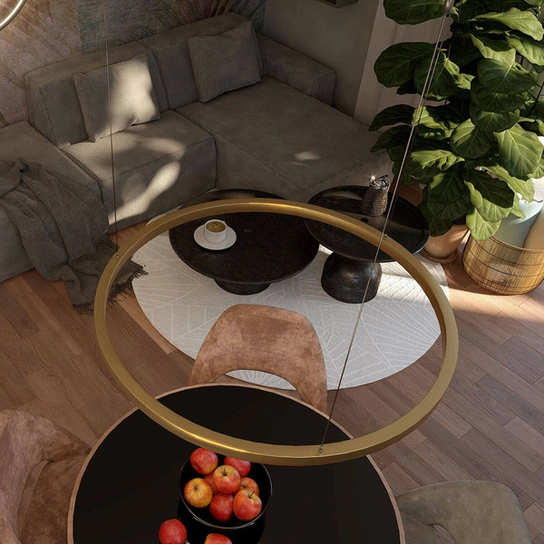 Midway lampa wisząca pierścień mała śr.60 cm 40W | złoty