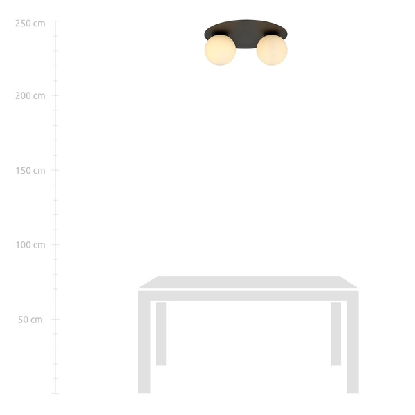 Lampa sufitowa Emibig SOLAR 2 Czarny/OPAL 1127/2