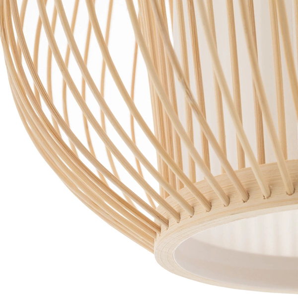 Lampa wisząca PUKET L śr. 30cm E27 | naturalne drewno/biały 11162