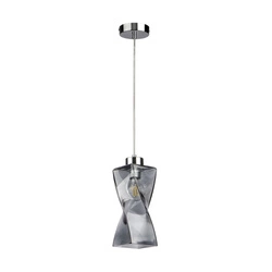 Lampa wisząca Twist 1xE27 maks. 25W chromowany metal/przezroczysty kabel PVC/szkło dymione 13610128