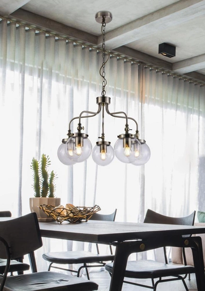 Lampa wisząca BALLET 35-70876 patynowa 5x40W E27