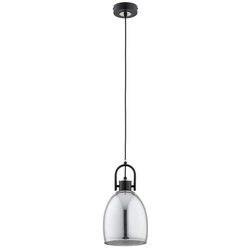 Lampa wisząca ALFA SODA CZARNA & CHROM 1xE27 18cm | 61336
