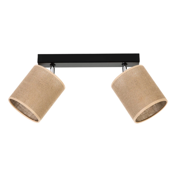 Jute Lampa Sufitowa 2xE27 Max.25W Czarny/Beżowy 56792204