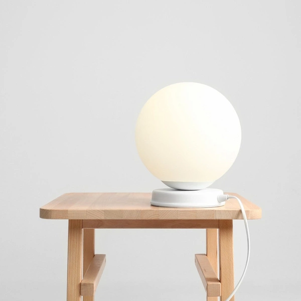 Aldex Lampka biurkowa BALL 1076B_M, 20 cm, biała, 1x60W E27