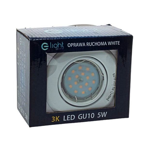 Oczko okrągłe białe GU10 1x5W LED barwa ciepła 3000K EKZ2556