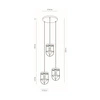 Lampa Wisząca Netuno 3xE27 Max.15W LED Witrażowa Sosna Szara/Czarny Metal/Czarny Kabel PCV/Srebrny Metal 1871759357R