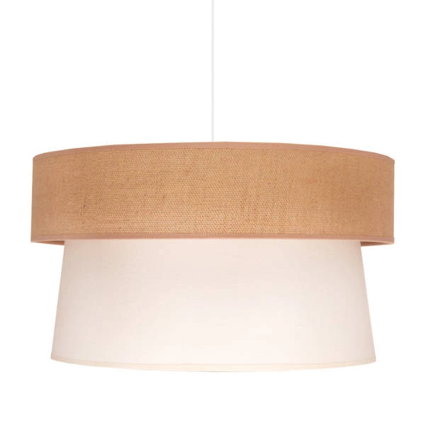 Lampa wisząca abażur juta bawełna ETNIC szer. 45cm | beż ecru