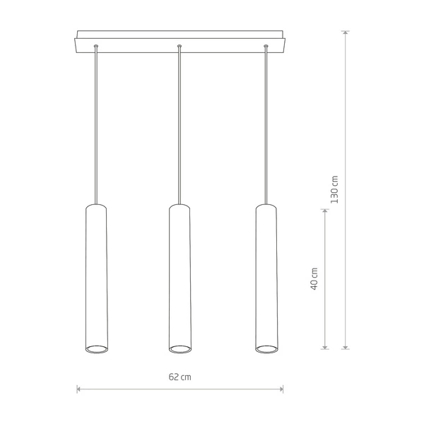 Lampa wisząca do salonu EYE III GU10 10W wys. 130cm | czarny 7862