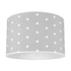 Abażur Cylinder E27 H20 Szaro-biały materiał w gwiazdki A1320