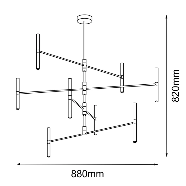 Lampa wisząca Livi 16 - Mosiądz polerowany (880 mm) 8392 Antigo