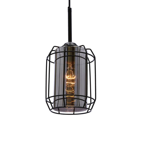 Lampa wisząca JONERA, 31-08428, czarny/dymiony, 1x40W E27
