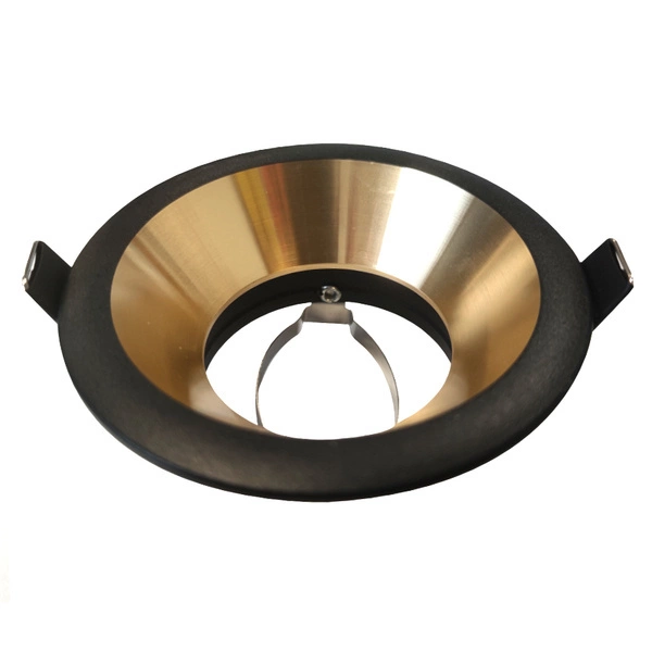 Oczko sufitowe oprawa okrągła ruchoma piaskowana 94mm | czarny złoty