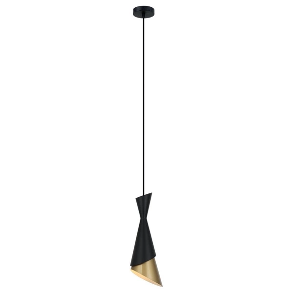 Elegancka lampa wisząca Malia PND-85949-1 BK+GD | Czarny