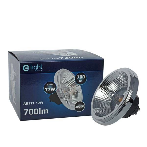 Żarówka LED 12W AR111 GU10 4000K czarna z odbłyśnikiem EKZA3407