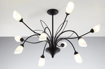 Klasyczny Żyrandol GLORIOSA wys. 50cm 10xG9 14W IP20 | czarny mat