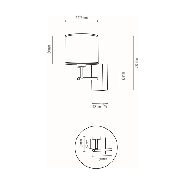 Boho Kinkiet 1xE27 Max.25W Dąb Olejowany/Czarny/Beżowy 57191974