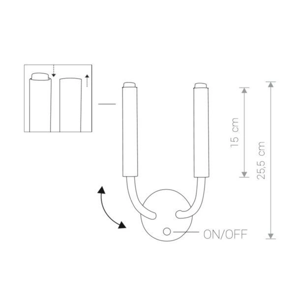 Kinkiet nowoczesny rurki STALACTITE BLACK I CZARNY 8351
