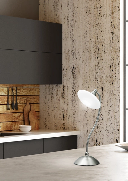 Lampa stołowa/nocna ELISA 41-06045 satynowa + biały szklany klosz 1x40W G9