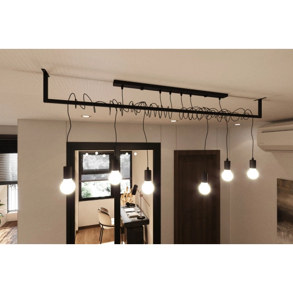 Stylowa lampa wisząca SALAMANCA 6 SL.0896 czarna 6xE27