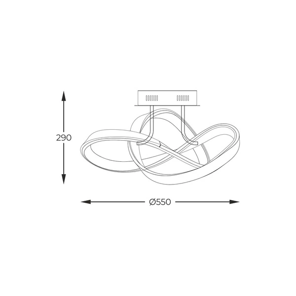 MX9717-1-3BCD INDIGO LAMPA SUFITOWA CZARNY CHROM/BLACK CHROME