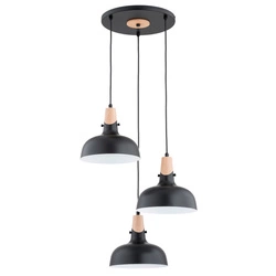 Lampa wisząca ALFA SOLO GEM CZARNA 3xE27 45cm | 62391