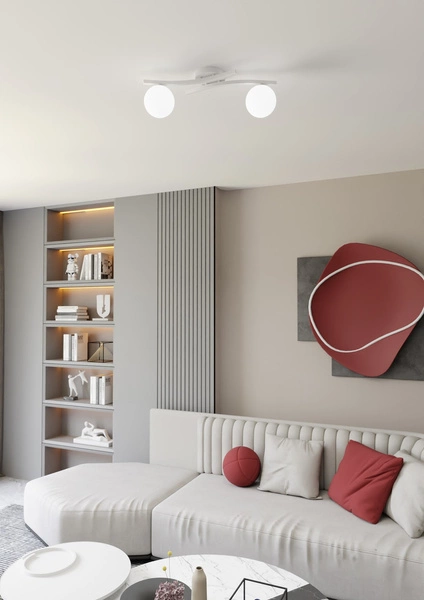 Lampa sufitowa Emibig OPUS 2 WH OPAL 1392/2