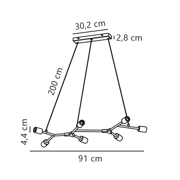Lampa wisząca JOSEFINE E27 60W Metal | Czarny