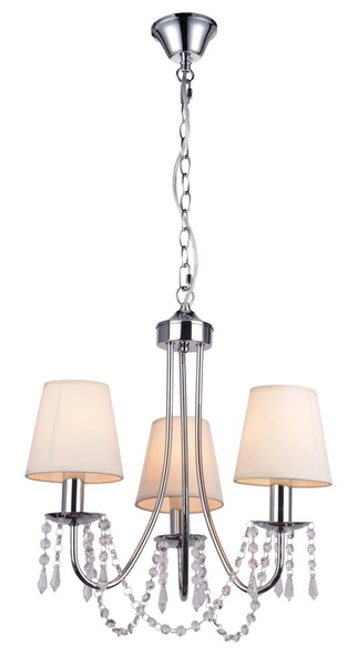 Lampa wisząca RUTI 33-58713 chromowa z beżowymi abażurami 3x40W E14