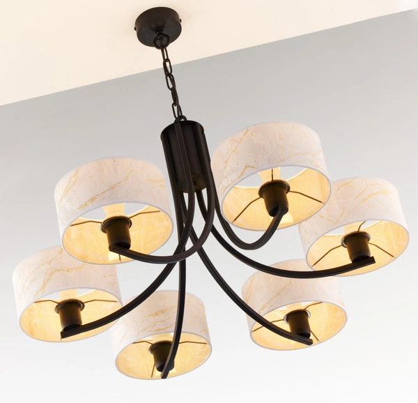 Klasyczny Żyrandol ARTHUR wys. 71cm 6xE27 15W IP20 | czarny