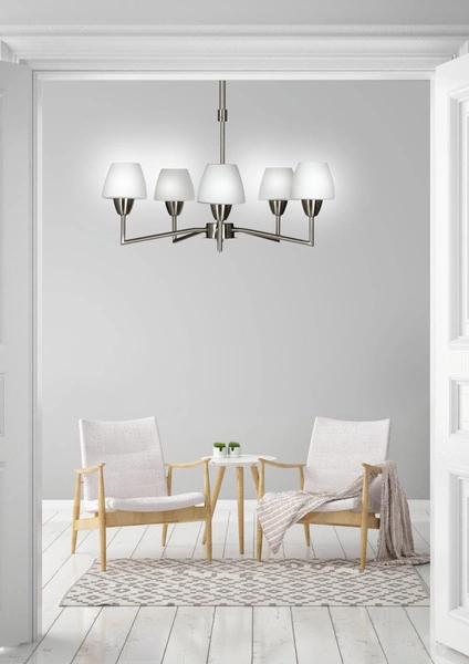 Lampa wisząca TOGO 35-10646 satynowa z białymi kloszami 5x40W G9